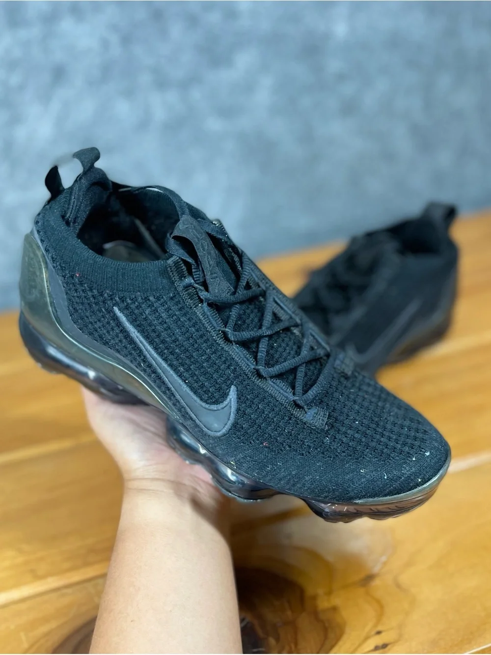 Nike Air VaporMax 2021 Flyknit Mens 7.5 / Womens 9 Black Sneakers DH4084-001